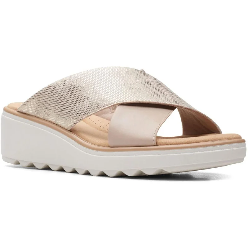 Clarks Womens Jillian Gem Cushioned Footbed Open Toe Wedge Sandals