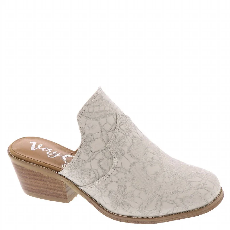 Women's Crown Mules In White