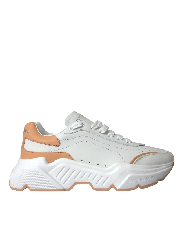 Dolce & Gabbana  Peach DAYMASTER Leather Sneakers Women's Shoes