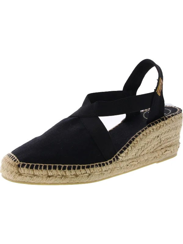 Ter Womens Canvas Slip On Espadrille Heels