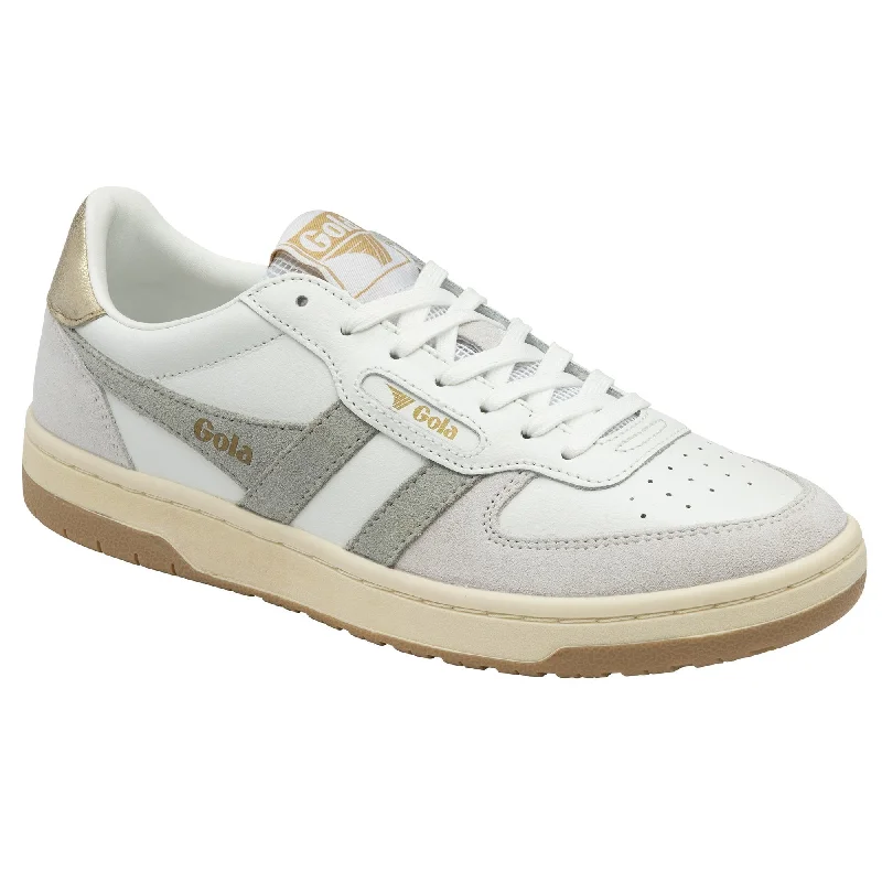 Hawk Sneakers (White/Light Grey/Gold)