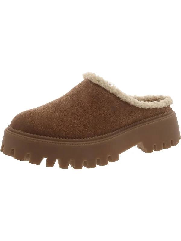 Womens Faux Suede Slip On Clogs