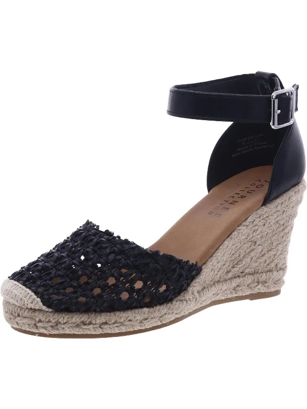 Womens Espadrille Ankle Strap Wedge Heels