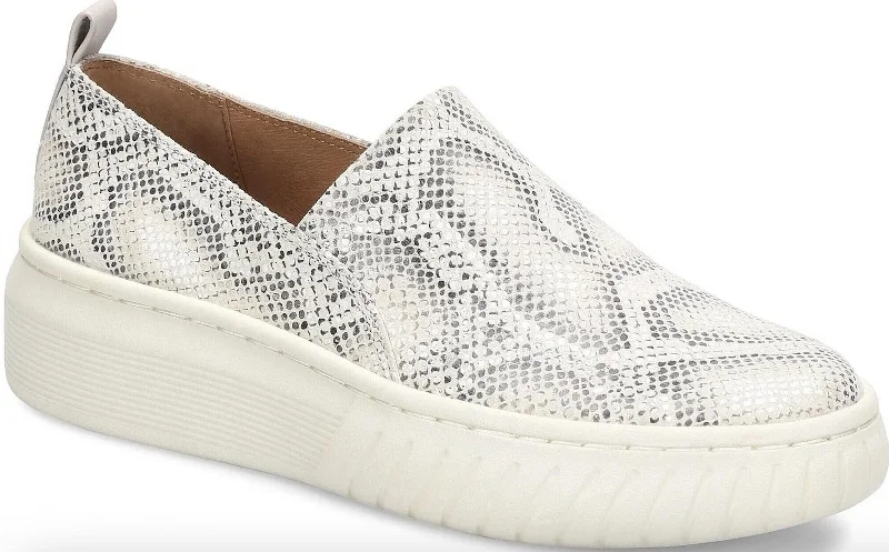 Potina Snake Slip-On Sneakers In White/light Grey