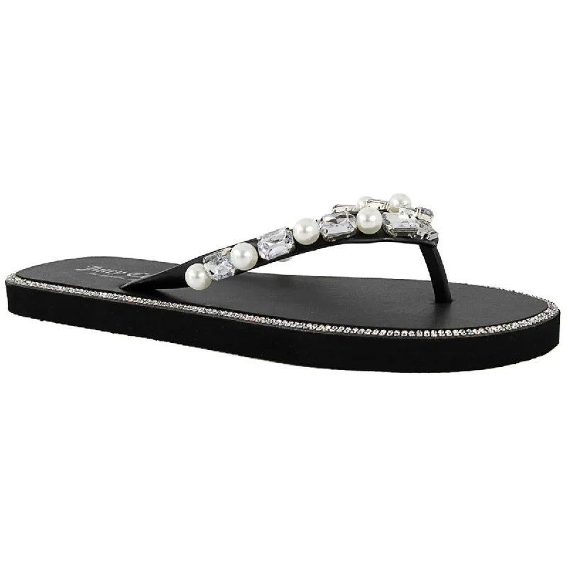 Juicy Couture Womens SADE Faux Leather Casual Thong Sandals