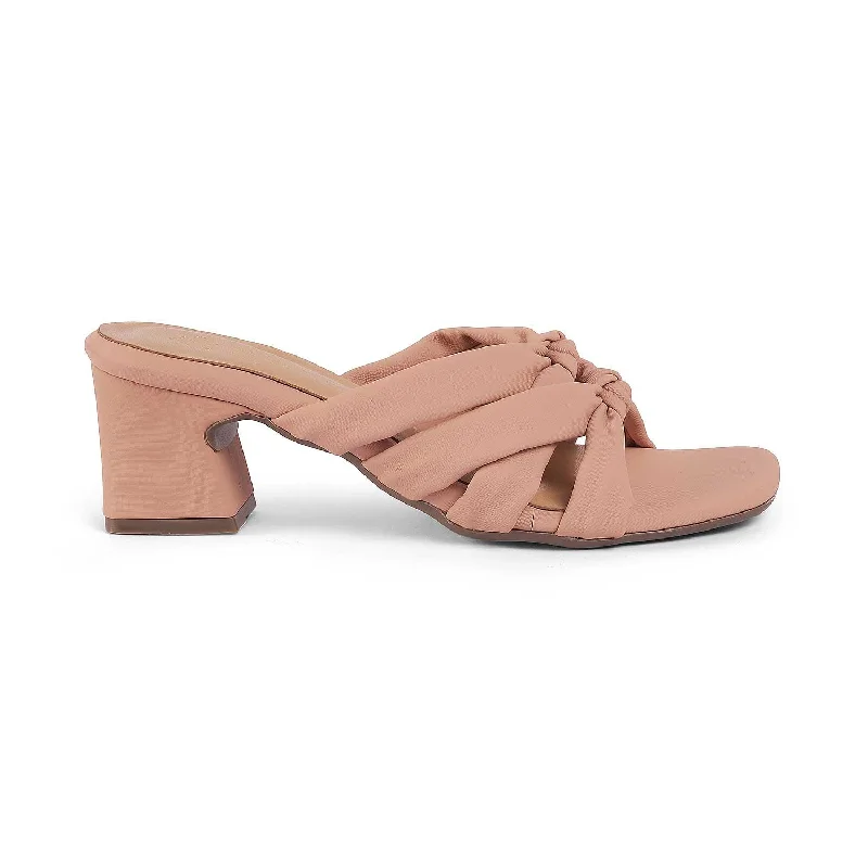 Tresmode Sofstrip Pink Women's Casual Block Heel Sandals