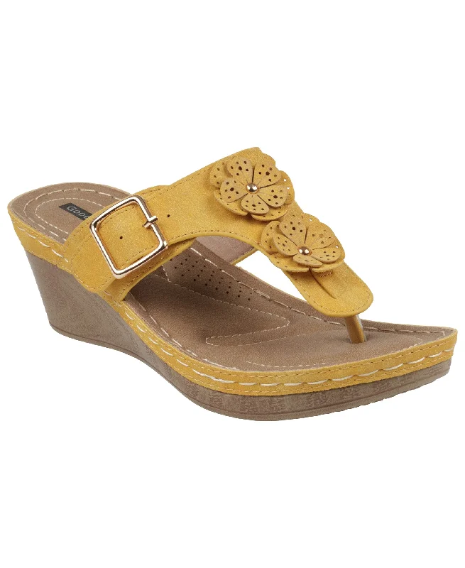 Narbone Yellow Wedge Sandals