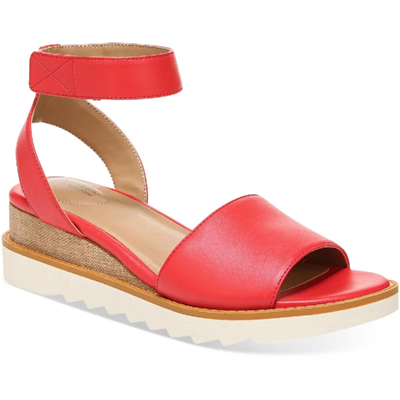 Giani Bernini Womens Constancia Faux Leather Peep-Toe Wedge Sandals