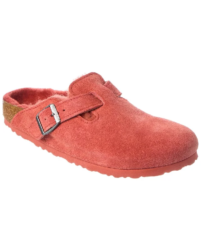 Birkenstock Boston VL Narrow Suede & Shearling Clog